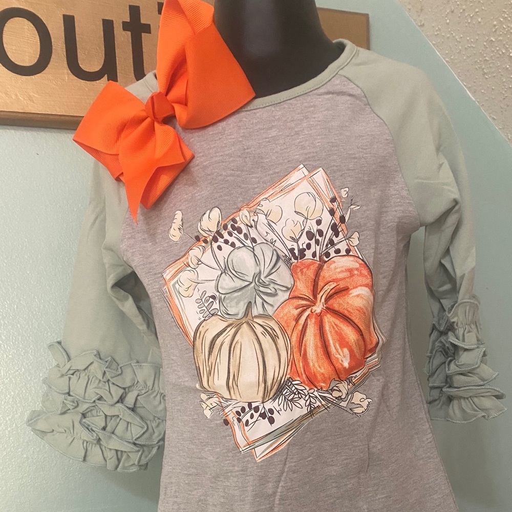 Seafoam green pumpkin shirt